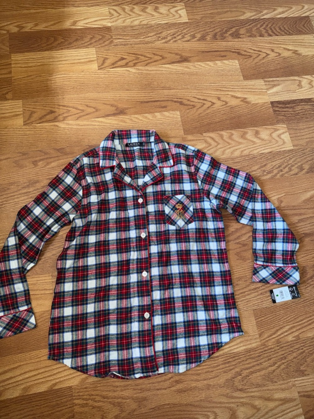 Ralph Lauren Red and Black Plaid Button-Up Shirt large women’s